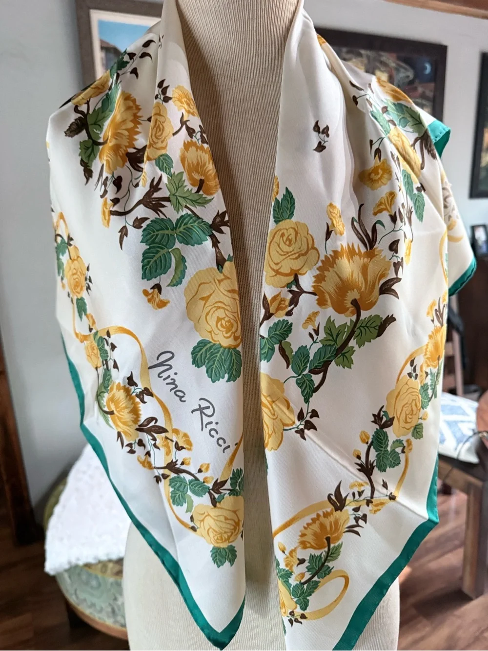 Nina Ricci Floral Silk Scarf